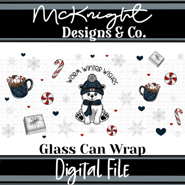 Can Wrap Digital Design - Polar Bear - Warm Winter Wishes - McKnight Designs & Co