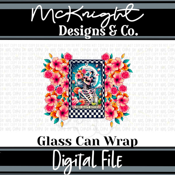 Can Wrap Digital Design - Skellie Tarot - The Salty B**** - McKnight Designs & Co