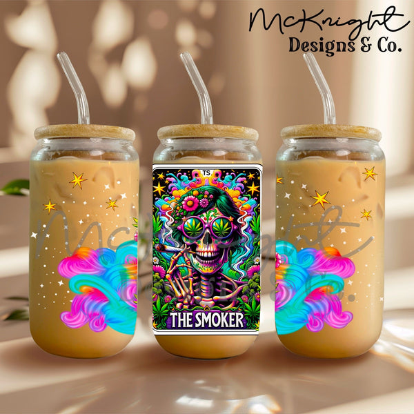 Can Wrap Digital Design - Skellie Tarot - The Smoker - McKnight Designs & Co