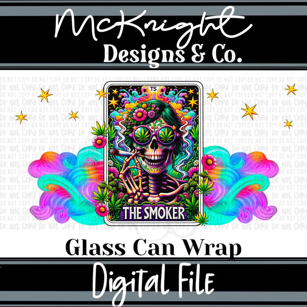 Can Wrap Digital Design - Skellie Tarot - The Smoker - McKnight Designs & Co