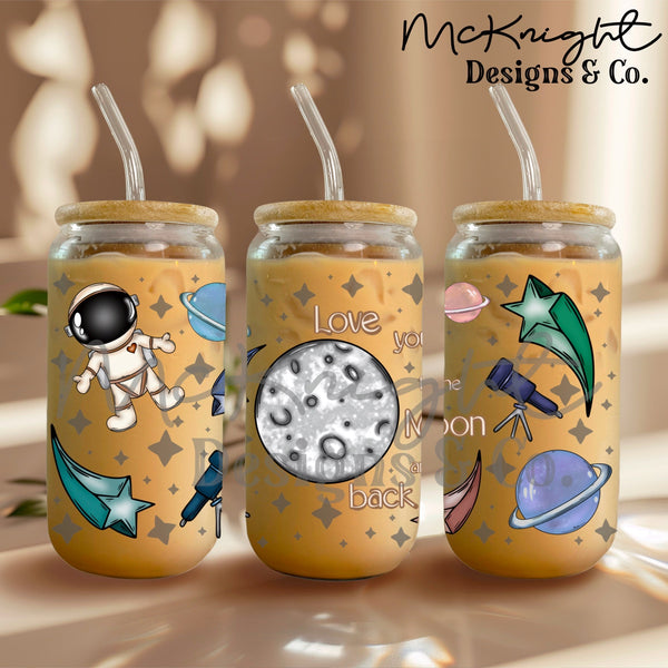 Can Wrap Digital Design - Space, Astronaut & Moon - McKnight Designs & Co