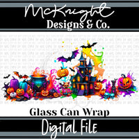 Can Wrap Digital Design - Spooky - Neon Halloween Mash - Up - McKnight Designs & Co