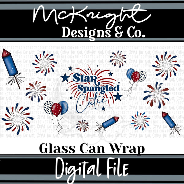 Can Wrap Digital Design - Star Spangled - McKnight Designs & Co