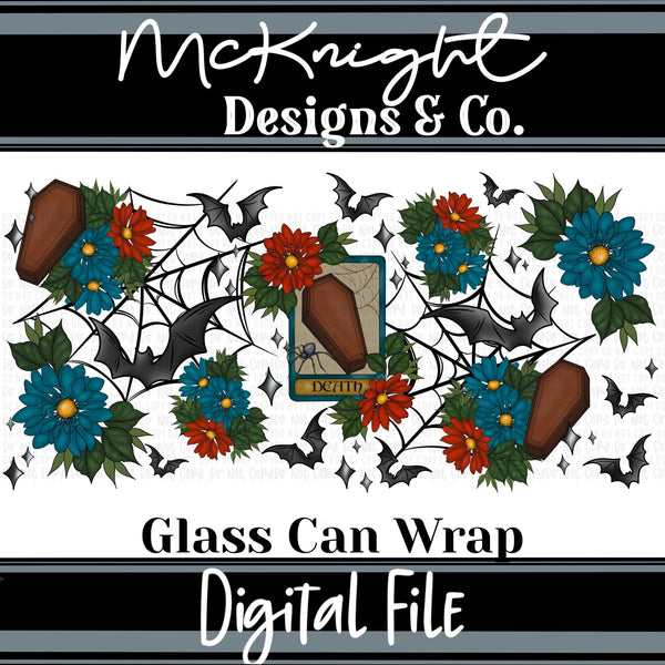 Can Wrap Digital Design - Tarot - Floral Death - McKnight Designs & Co