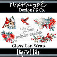 Can Wrap Digital Design - Warm Winter Wishes with Cardinals - McKnight Designs & Co