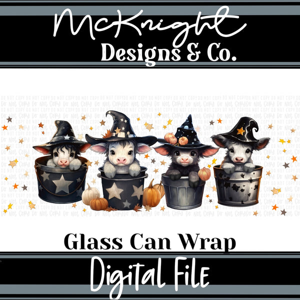 Can Wrap Digital Design - Witchy Cows & Stars - McKnight Designs & Co