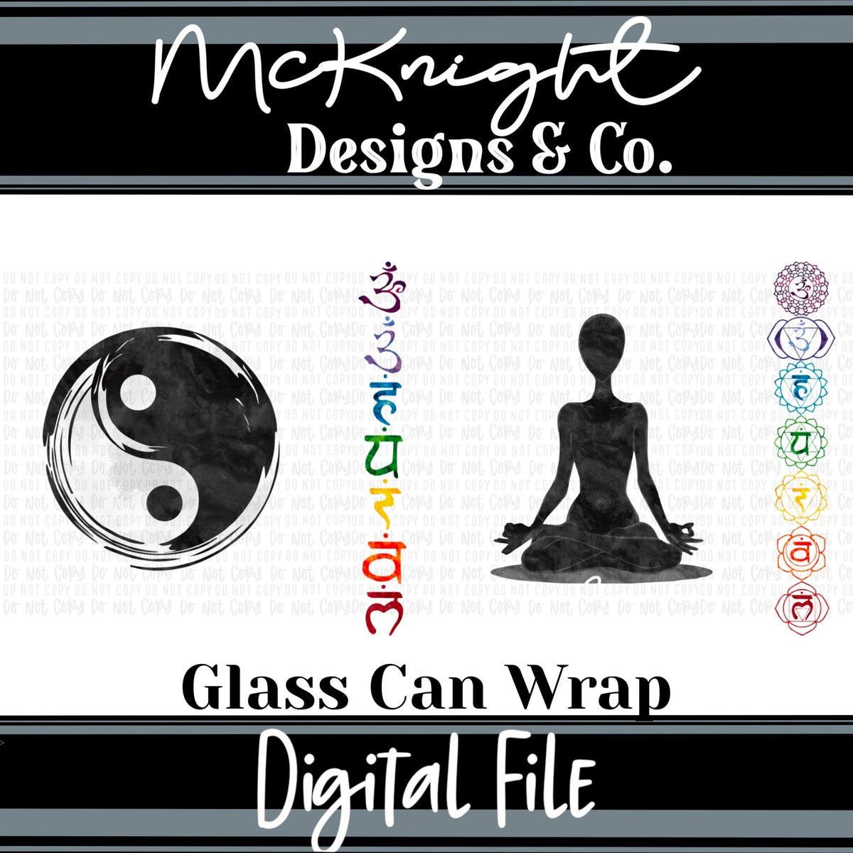 Can Wrap Digital Design - Yoga - Find Your Balance - McKnight Designs & Co