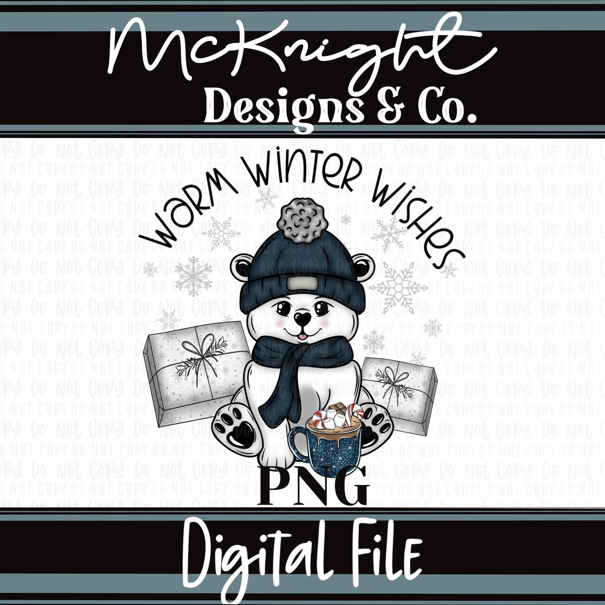 Digital PNG Design - Polar Bear - Warm Winter Wishes - McKnight Designs & Co