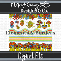 Elements & Borders - Borders and Stripe - Hippie Mama - McKnight Designs & Co