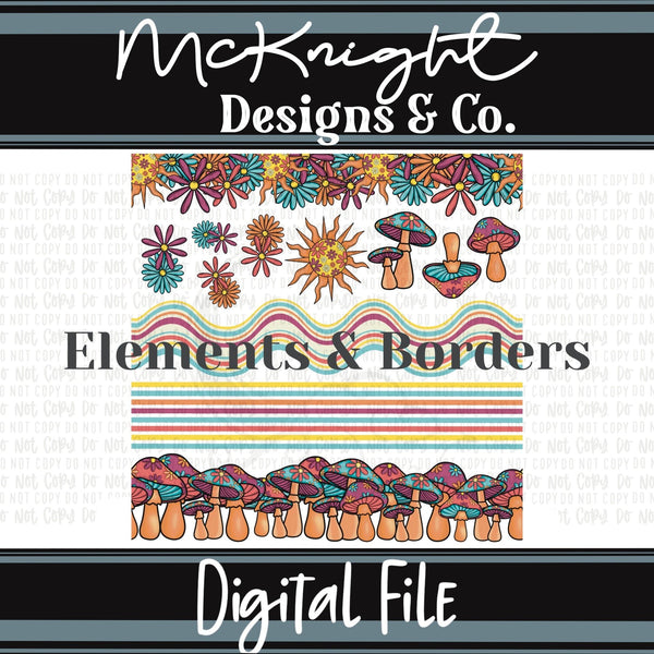 Elements & Borders - Borders and Stripes - Stay Trippy, Little Hippie - McKnight Designs & Co