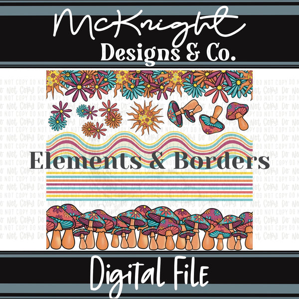 Elements & Borders - Borders and Stripes - Stay Trippy, Little Hippie - McKnight Designs & Co