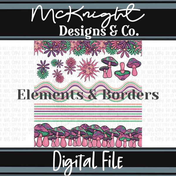 Elements & Borders - Borders and Stripes - Stay Trippy, Little Hippie v3 - McKnight Designs & Co