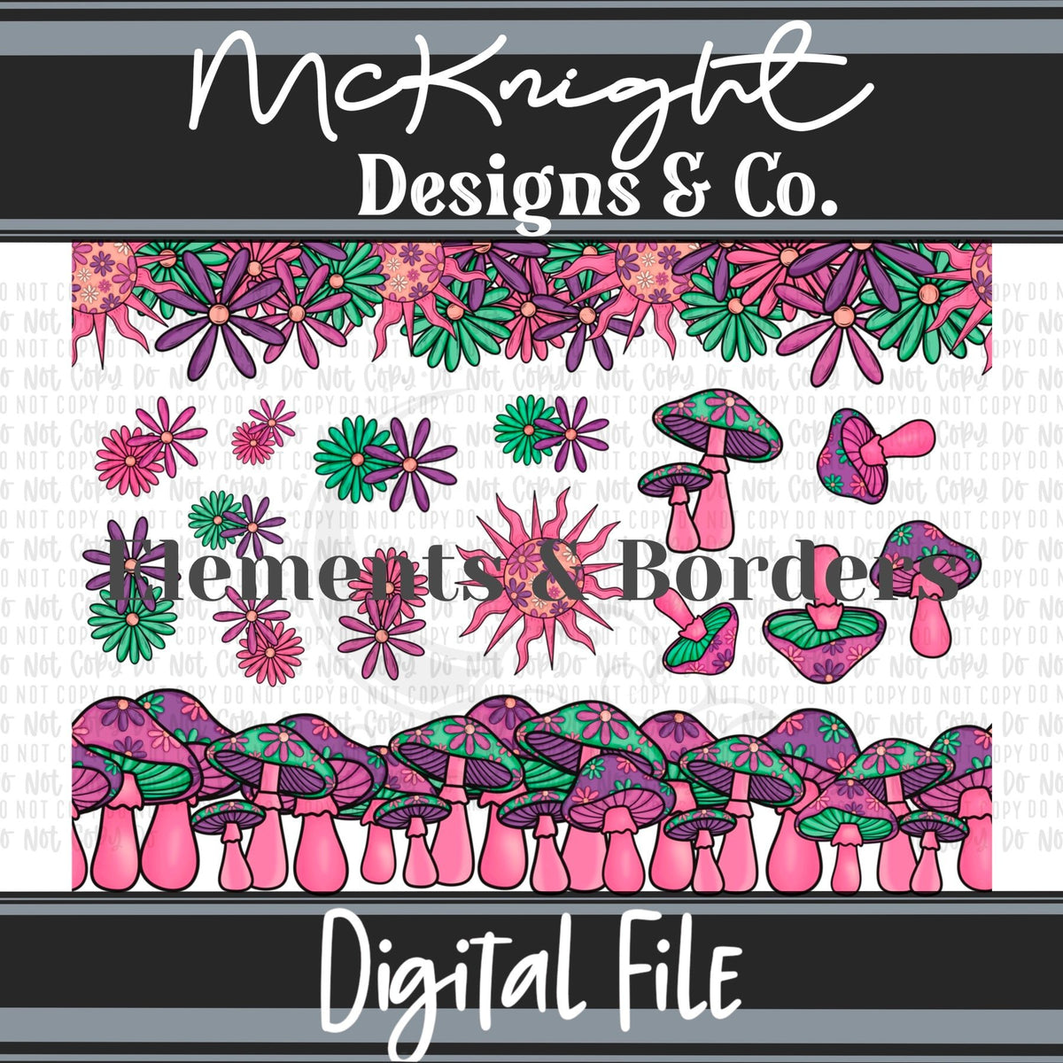 Elements & Borders - Borders and Stripes - Stay Trippy, Little Hippie v3 - McKnight Designs & Co