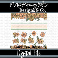 Elements & Borders - Floral Borders and Stripes - Peachy - McKnight Designs & Co