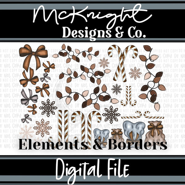 Elements & Borders - Golden / Brown - Wintery Set - McKnight Designs & Co