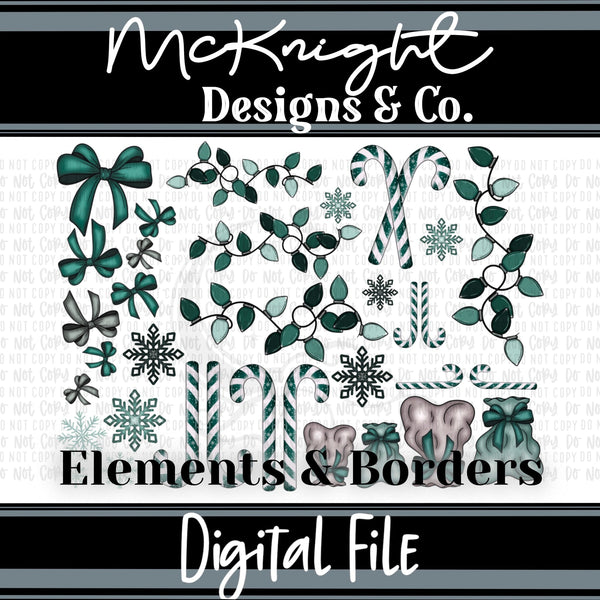 Elements & Borders - Teal - Wintery Set - McKnight Designs & Co