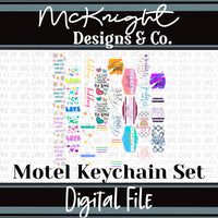 Keychain - Motel style - Hexagonal Positivity Digital Design Set 2 - McKnight Designs & Co