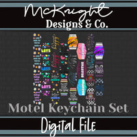 Keychain - Motel style - Hexagonal Positivity Digital Design Set 2 - McKnight Designs & Co