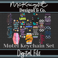 Keychain - Motel style - Hexagonal Positivity Digital Design Set 2 - McKnight Designs & Co