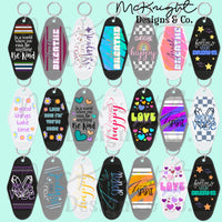 Keychain - Motel style - Hexagonal Positivity Digital Design Set 2 - McKnight Designs & Co