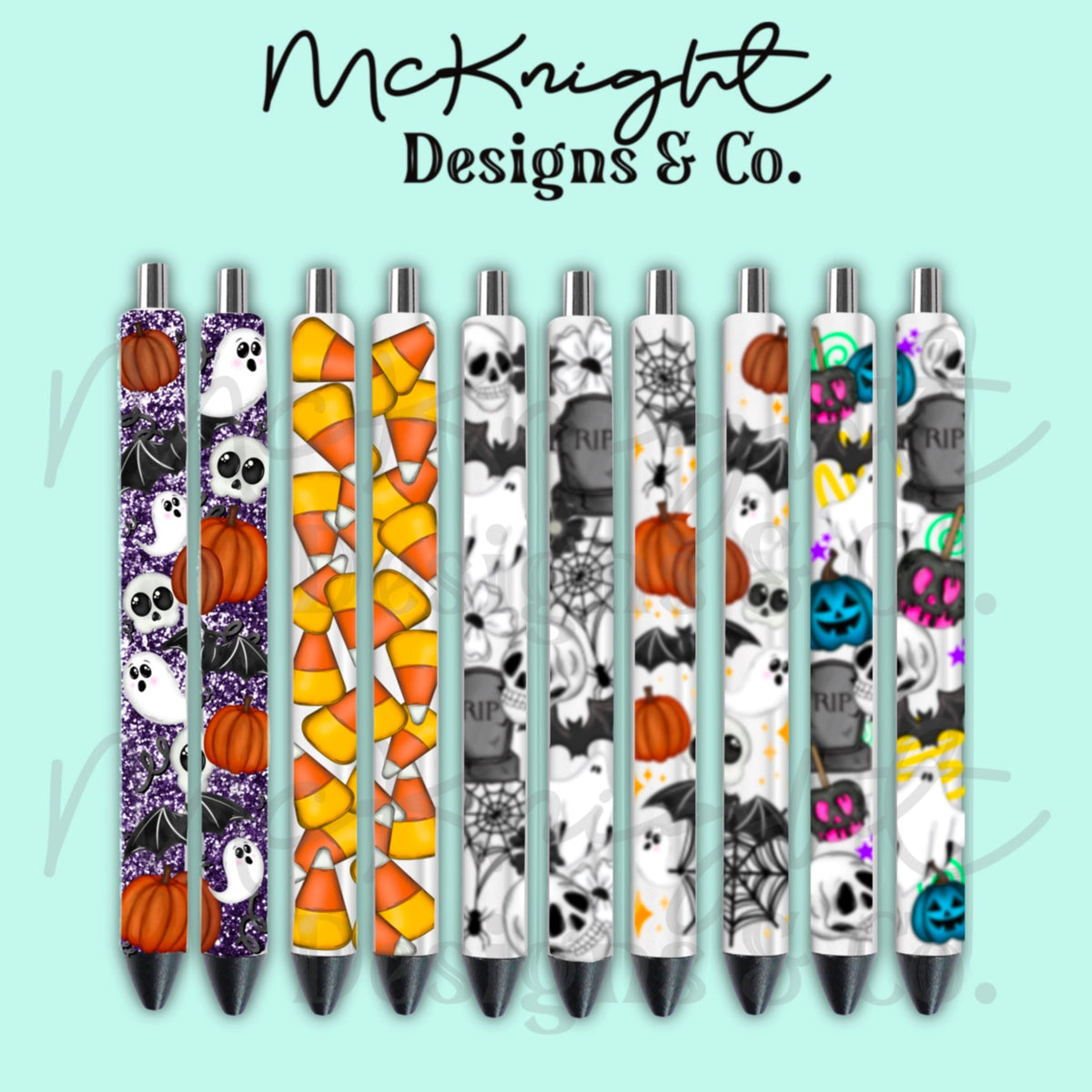 Pen Wrap Digital Design Set - Halloween Set - McKnight Designs & Co