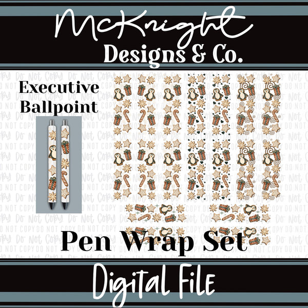 Pen Wrap Digital Design Set - Holiday Sugar Cookies - McKnight Designs & Co