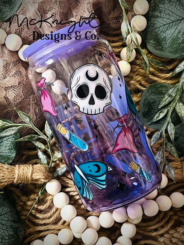 RTS Glass Can - Ombre - Purple - Witchy - Weird Hex but OK - McKnight Designs & Co