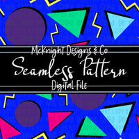 Seamless Pattern Digital Design - 90's Print - Shapes White - McKnight Designs & Co