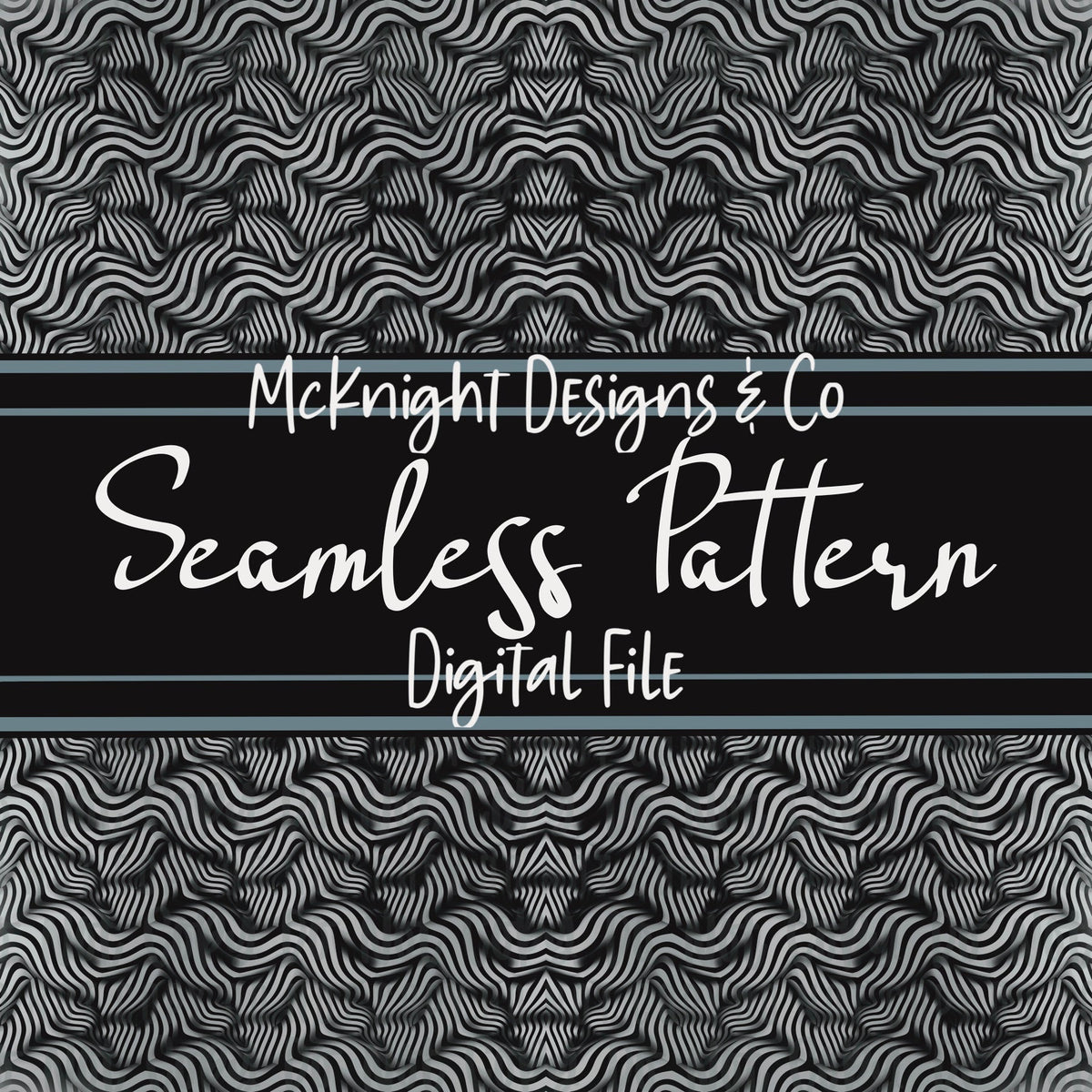 Seamless Pattern Digital Design - Abstract Lines Print - Black - McKnight Designs & Co