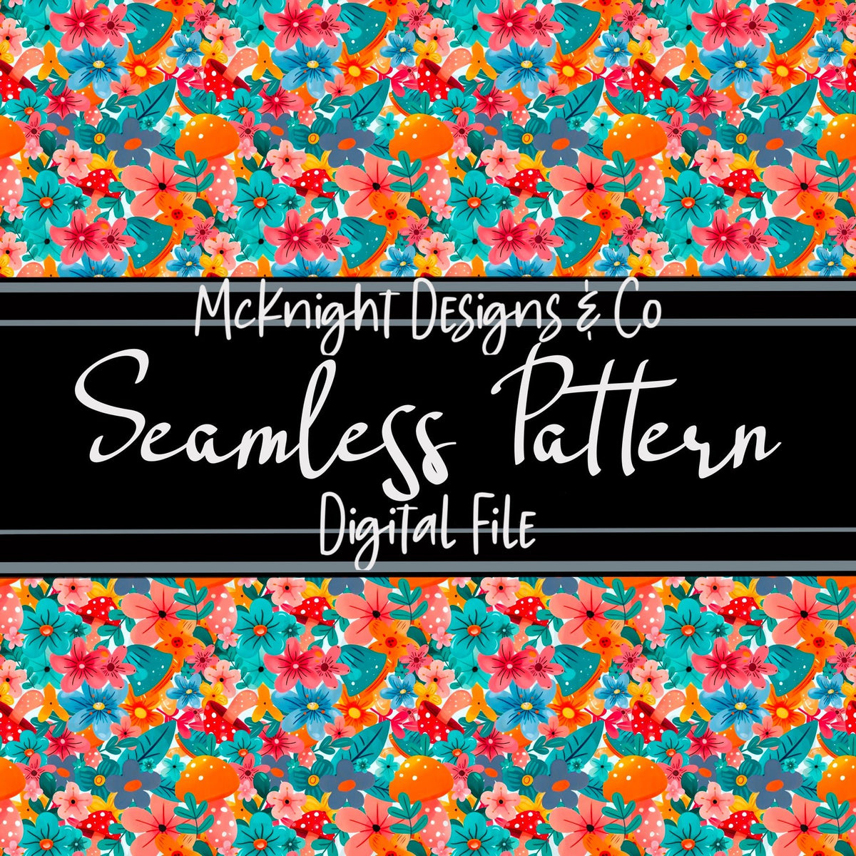 Seamless Pattern Digital Design - Bloom Floral - McKnight Designs & Co