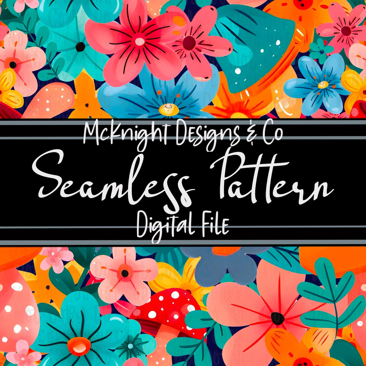 Seamless Pattern Digital Design - Bloom Floral - McKnight Designs & Co