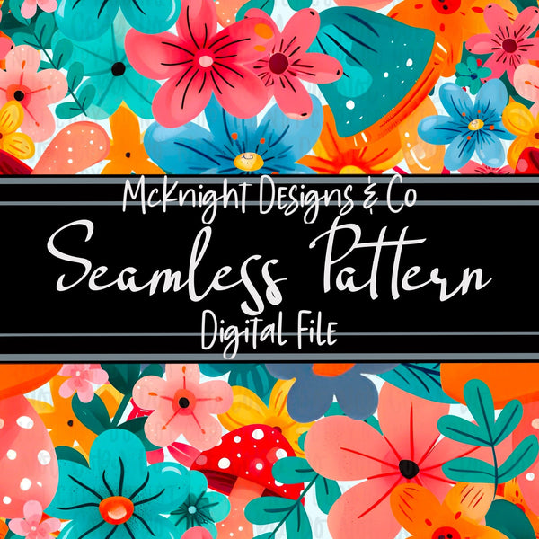 Seamless Pattern Digital Design - Bloom Floral - McKnight Designs & Co