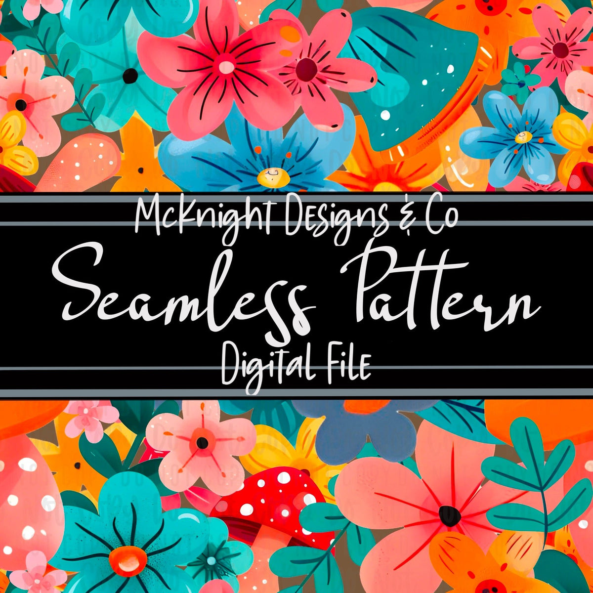 Seamless Pattern Digital Design - Bloom Floral - McKnight Designs & Co