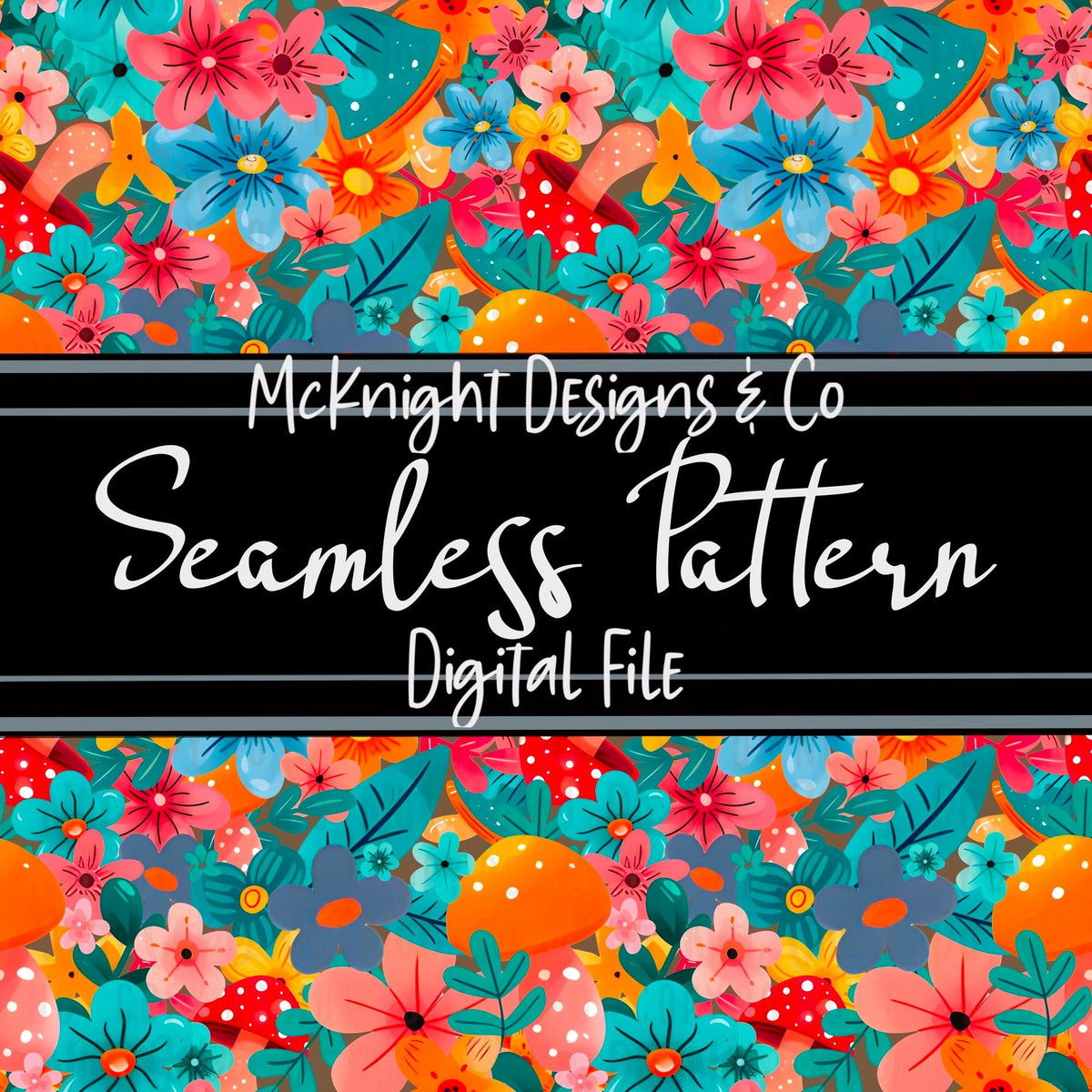 Seamless Pattern Digital Design - Bloom Floral - McKnight Designs & Co