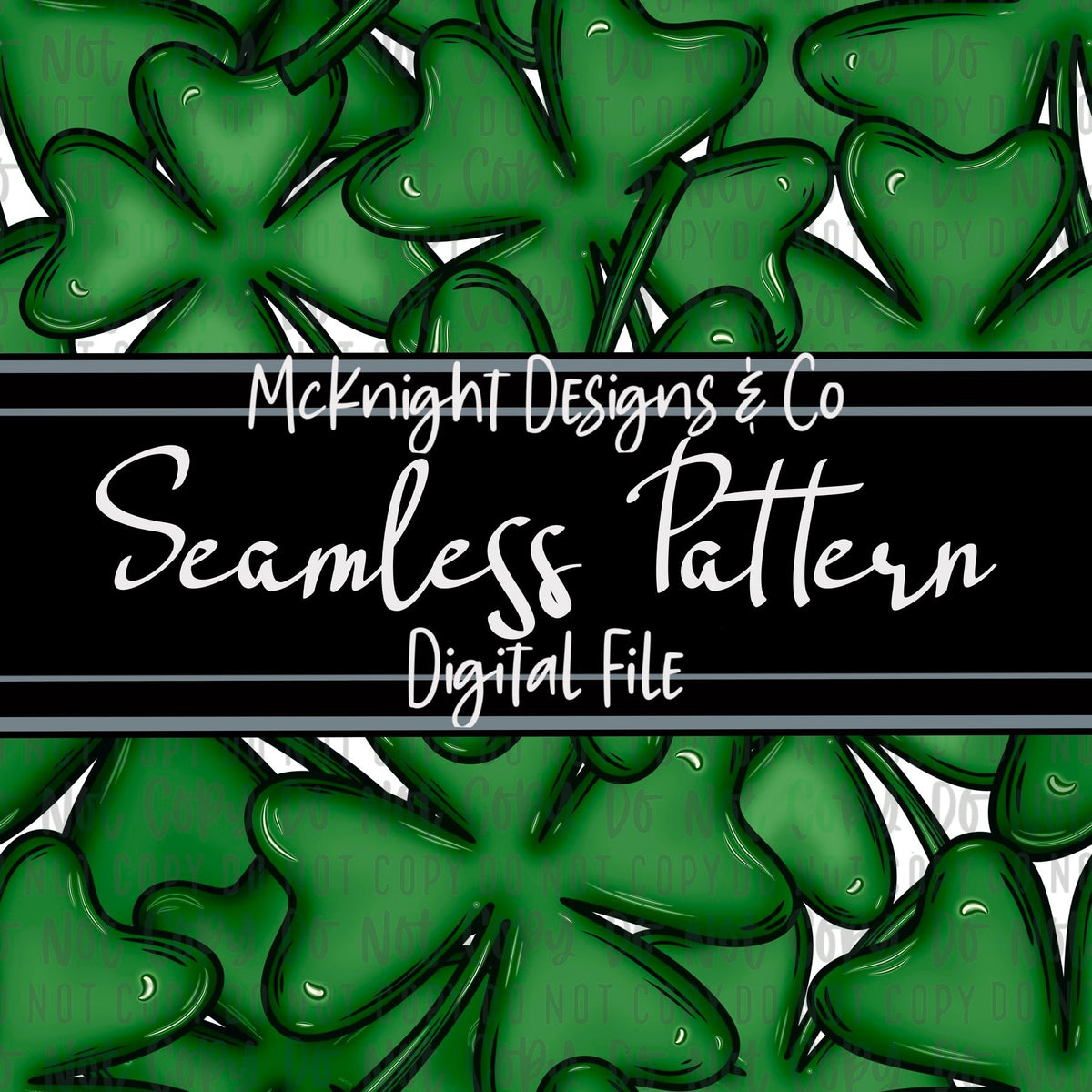 Seamless Pattern Digital Design - Clover - McKnight Designs & Co