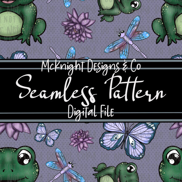 Seamless Pattern Digital Design - Don’t Worry, Be Hoppy - McKnight Designs & Co