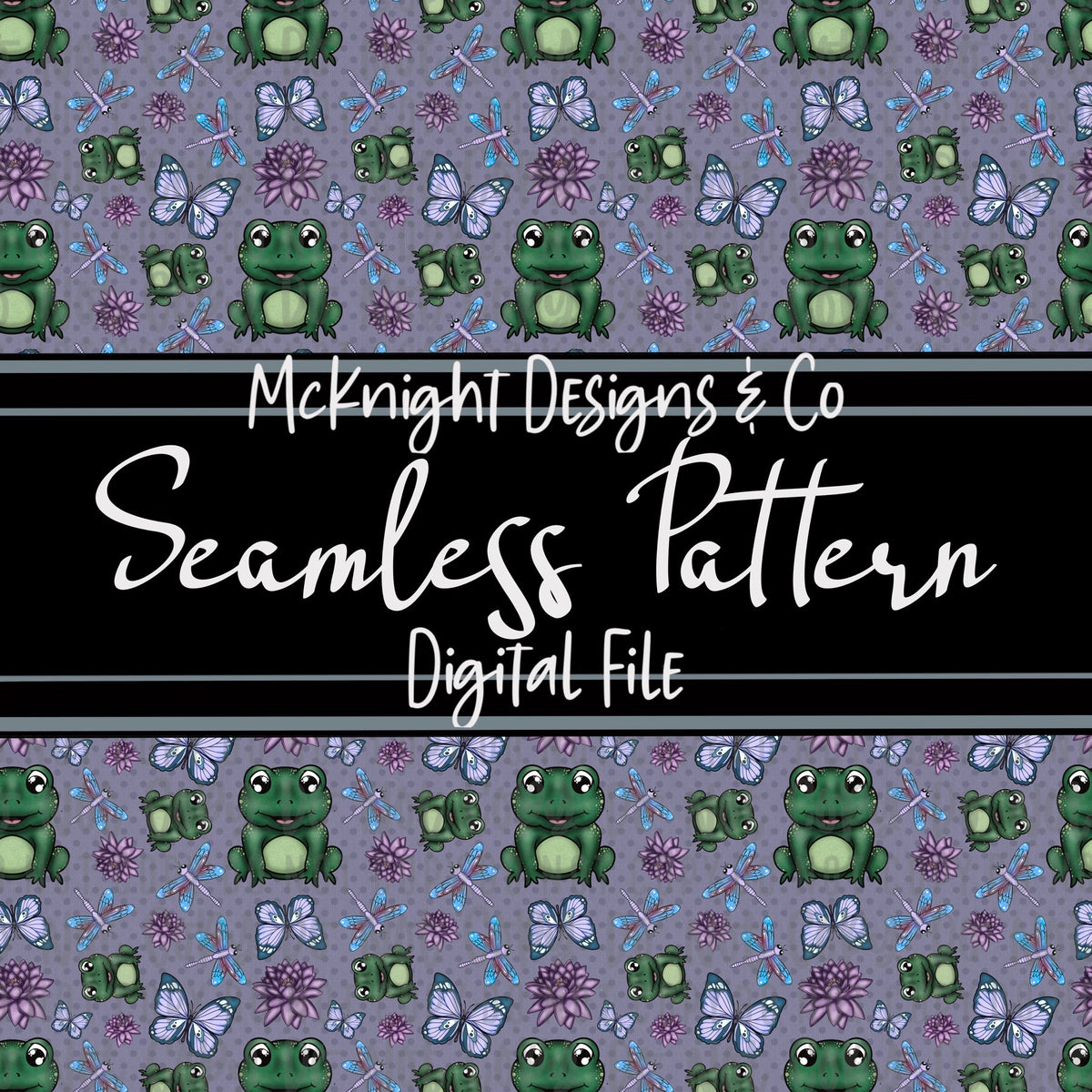 Seamless Pattern Digital Design - Don’t Worry, Be Hoppy - McKnight Designs & Co