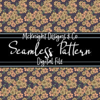 Seamless Pattern Digital Design - Floral - Peachy - Muted Plum - McKnight Designs & Co