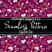 Seamless Pattern Digital Design - Love - Hearts - Fuchsia - McKnight Designs & Co