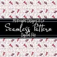 Seamless Pattern Digital Design - Love - Hearts - White - McKnight Designs & Co