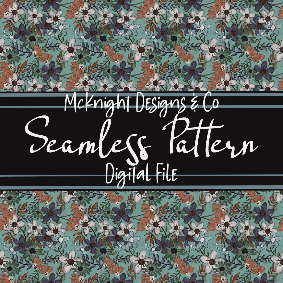 Seamless Pattern Digital Design - Moody Meadows - McKnight Designs & Co