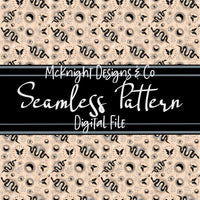 Seamless Pattern Digital Design - Moon, Snake & Moth - McKnight Designs & Co