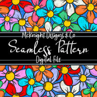 Seamless Pattern Digital Design - Simple Flowers - McKnight Designs & Co