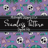 Seamless Pattern Digital Design - Skull, Sachet & Potion - McKnight Designs & Co