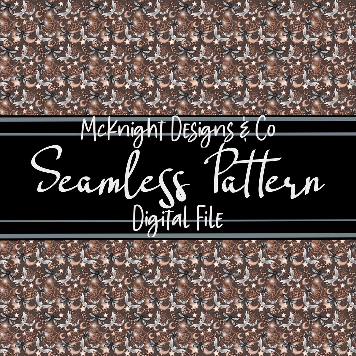 Seamless Pattern Digital Design - Spooky Fireflies - McKnight Designs & Co