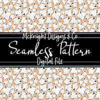 Seamless Pattern Digital Design - Spooky - Ghosties - Peach - McKnight Designs & Co