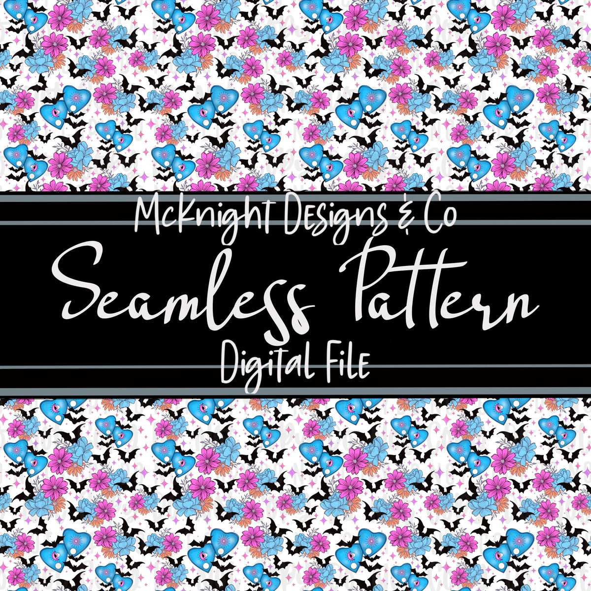 Seamless Pattern Digital Design - Spooky Planchettes - McKnight Designs & Co