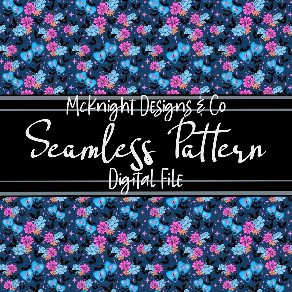 Seamless Pattern Digital Design - Spooky Planchettes - McKnight Designs & Co