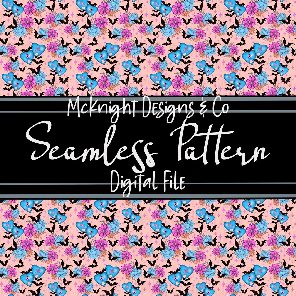 Seamless Pattern Digital Design - Spooky Planchettes - McKnight Designs & Co