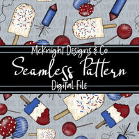 Seamless Pattern Digital Design - Summer - 4th of July - McKnight Designs & Co